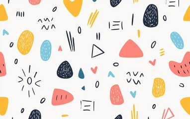 Poster - Colorful abstract pattern featuring shapes and lines, perfect for backgrounds, textiles, or creative projects to inspire artistic expression.