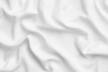 Poster - A close-up view of soft, white fabric with elegant folds and wrinkles, perfect for textiles, backgrounds, and interior design concepts.