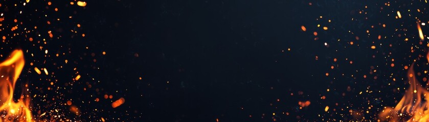 Poster - A dramatic scene of flying sparks and glowing embers against a dark background, capturing the essence of fire and energy in motion.