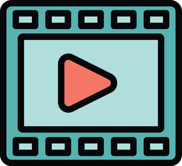 Poster - Simple video player with a play button, perfect for depicting streaming platforms or video content