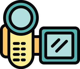 Poster - Simple icon of a digital video camera, used for recording special events and making movies