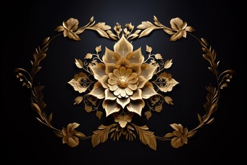 Wall Mural - thai traditional art jewelry pattern gold.