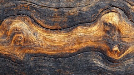 Wall Mural - Surface of the old brown wood texture. Old dark textured wooden background. Top view.