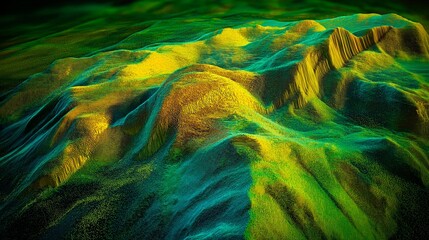 Poster - abstract landscape background, colorful mountain relief illustration
