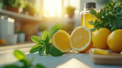 Fresh Citrus and Herbs for Health and Wellness