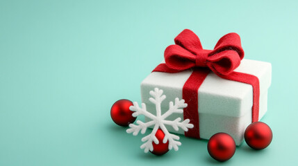 Wall Mural - Felt Christmas gift boxes and snowflake. 