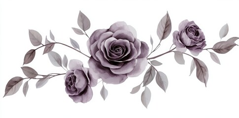 Wall Mural - Illustration of a bouquet set composed of gold, blue, violet, purple, green frames, borders, and bouquets. Suitable for wedding stationary, greetings, wallpaper, fashion backgrounds, posters, and