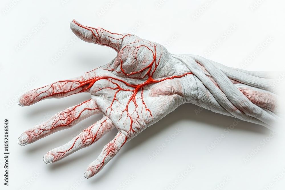 Nerve Pain. Hand Injury Concept on White Background: Hand, Finger ...