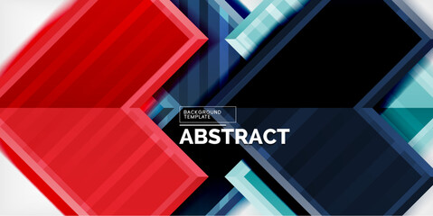 Aufkleber - Arrow symbols created with 3d effects and line texture geometric abstract background