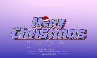 Leinwandbilder - Editable text effect merry christmas