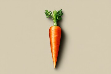 Poster - A minimalist design of a carrot, with clean lines and a simple color palette highlighting its bright orange hue