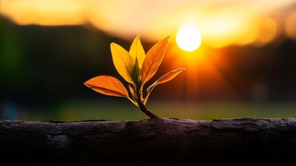 New Life Growing at Sunset