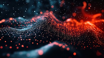 Poster - Abstract Network of Points and Waves in Motion