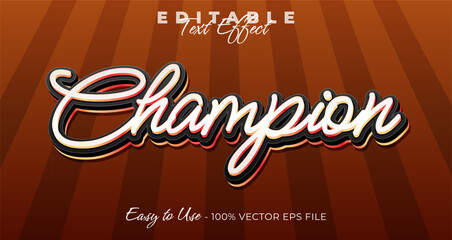 Poster - Champion text effect, typography template vector graphic style
