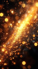 glittering defocused abstract lights creating a festive backdrop with golden dust and twinkling brilliance perfect for a luxurious christmas or celebration setting