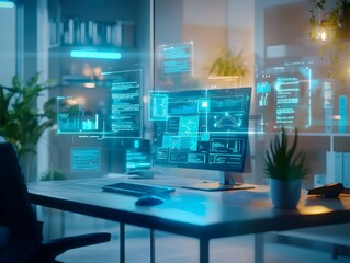 Poster - Futuristic Virtual Workspace with Augmented Reality Holographic Interfaces and Personalized Task Reminders