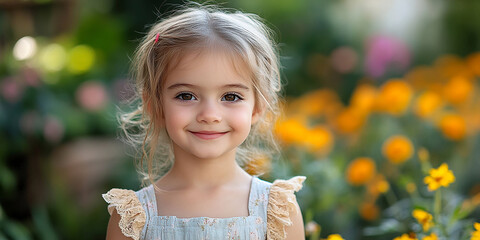 Portrait of a beautiful little girl looking at the camera