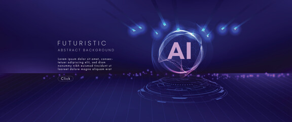Leinwandbilder - Hi-tech digital technology futuristic circuit digital. Abstract futuristic design. AI; artificial intelligence. Modern futuristic design. Global network connection technology. vector illustration.