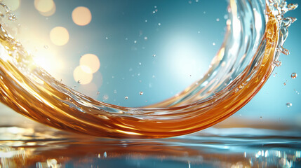 Poster - Flowing water creates beautiful energy waves, capturing light and movement