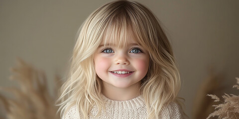 Portrait of a beautiful little girl looking at the camera