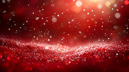 Poster - Red Glitter and Snow Background