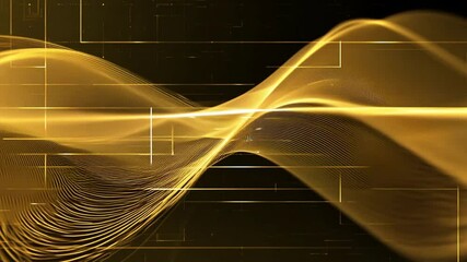 Wall Mural - golden data stream