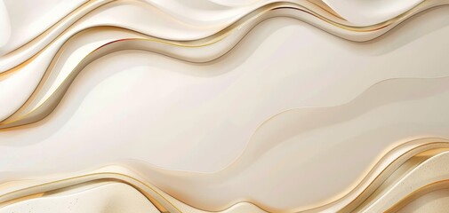 Poster - Elegant abstract waves in neutral tones create a sophisticated background. Ideal for modern designs, branding, or digital artwork, offering versatility and style for various projects.
