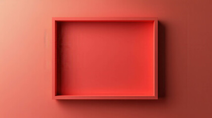 Poster - Red Minimalist Frame: A simple, elegant, and modern red frame against a red background. Perfect for product displays, minimalist designs, and showcasing your brand. 