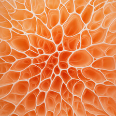 Leinwandbilder - Abstract orange pattern featuring interconnected, organic shapes resembling a cellular or natural structure.
