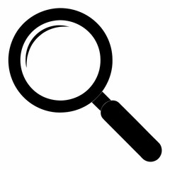 Search magnifying glass icon vector black design on white background