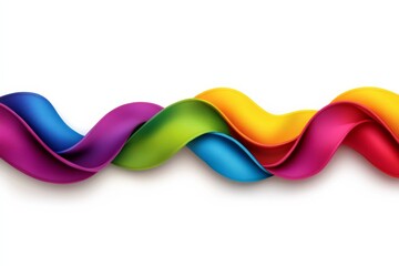 Poster - Colorful scarf is wrapped around a circle. The scarf is made of different colors and is very bright. lgbtq empowerment on a white background