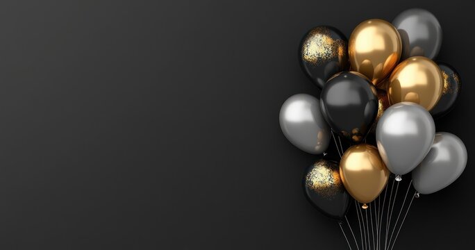 gray and gold Balloons Background