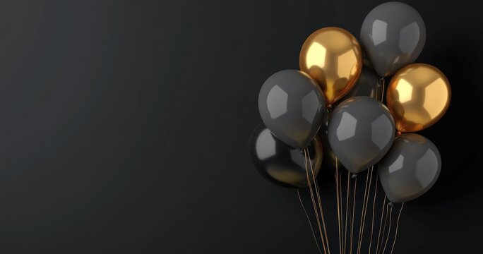 gray and gold Balloons Background