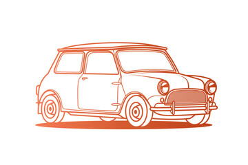 Racing retro car. Original vector illustration in vintage style.