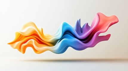 Colorful wave abstract design on a white isolate background