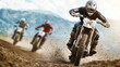 © ManitaSr - Dynamic dirt bike riders navigate rugged terrain, showcasing speed and skill in an outdoor adventure setting.