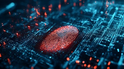 Poster - multilayered cybersecurity measures securing digital access with biometric and password authenticati