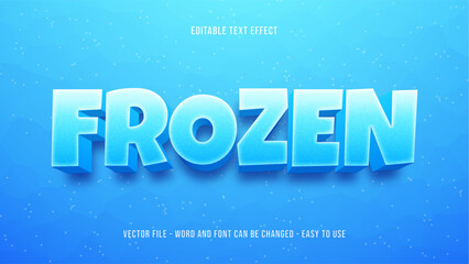 Wall Mural - Frozen winter 3D editable text effect