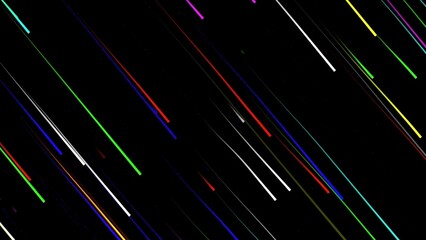 Wall Mural - Beautiful illustration of falling colorful stars on plain black background