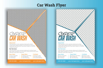 Wall Mural - Car Detailing, Auto Detailing Flyer, Car Wash Poster | Abstract Design Car Wash Flyer | Contemporary Car Wash Flyer