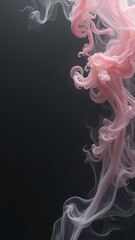 Aufkleber - A pink smokey cloud with a black background