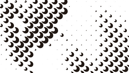 Poster - Black and white abstract pattern with smooth transition of size. Easily recoloured at your discretion. Fully editable vector element. 