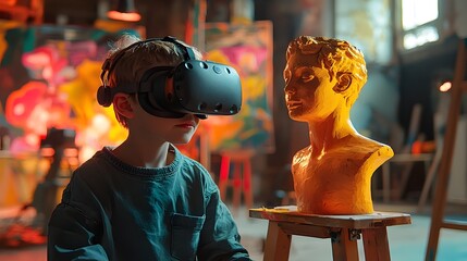 Poster - Digital Art Class Students Creating Masterpieces in Virtual Reality Sculpting and Painting