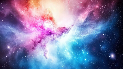 Wall Mural - vibrant fantasy sky with colorful stars and nebulae