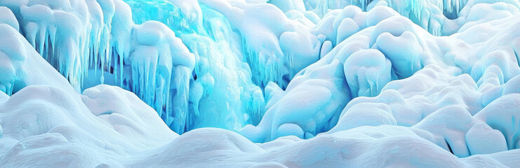 frozen waterfall cascading down a mountainside 1, showcasing the beauty of nature's frozen wonders, 