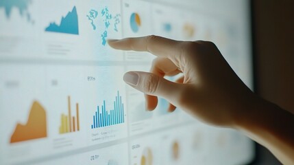 Poster - Hand Interacting with Data Visualization on Screen