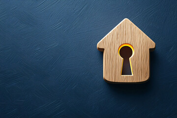 Poster - keyhole shaped house symbolizing security and safety