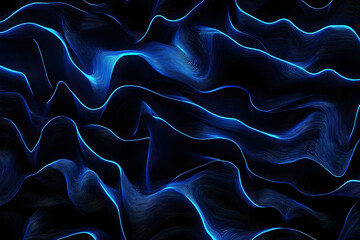 3d render of blue wavy pattern, modern abstract background, dark blue wave shape wallpaper