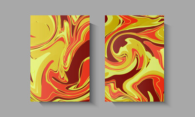 Wall Mural - liquid dynamic gradient color waves. fluid marble. abstract geometric background. designs for covers
