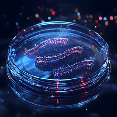 Poster - Futuristic Petri Dish Showcasing Regenerative Medicine Potential in Genetic Engineering Concept